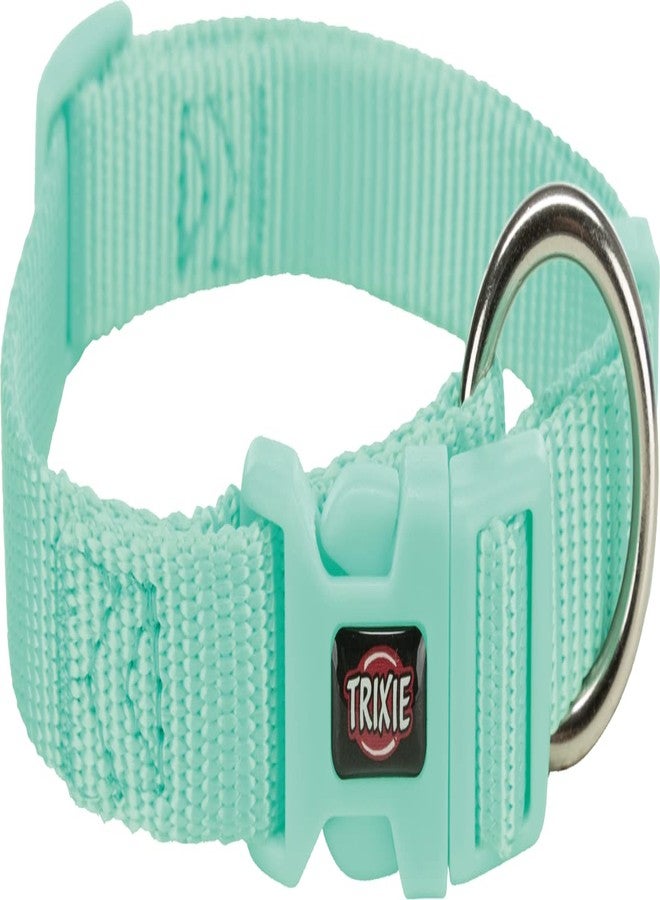 Trixie Premium Dog Collar Belt, Stylish Design, Adjustable Webbing Tape, Strain Relief, with Leash Connector, Neck Collar for Dogs, 35-55 cm (M-L, Mint) - Image 1